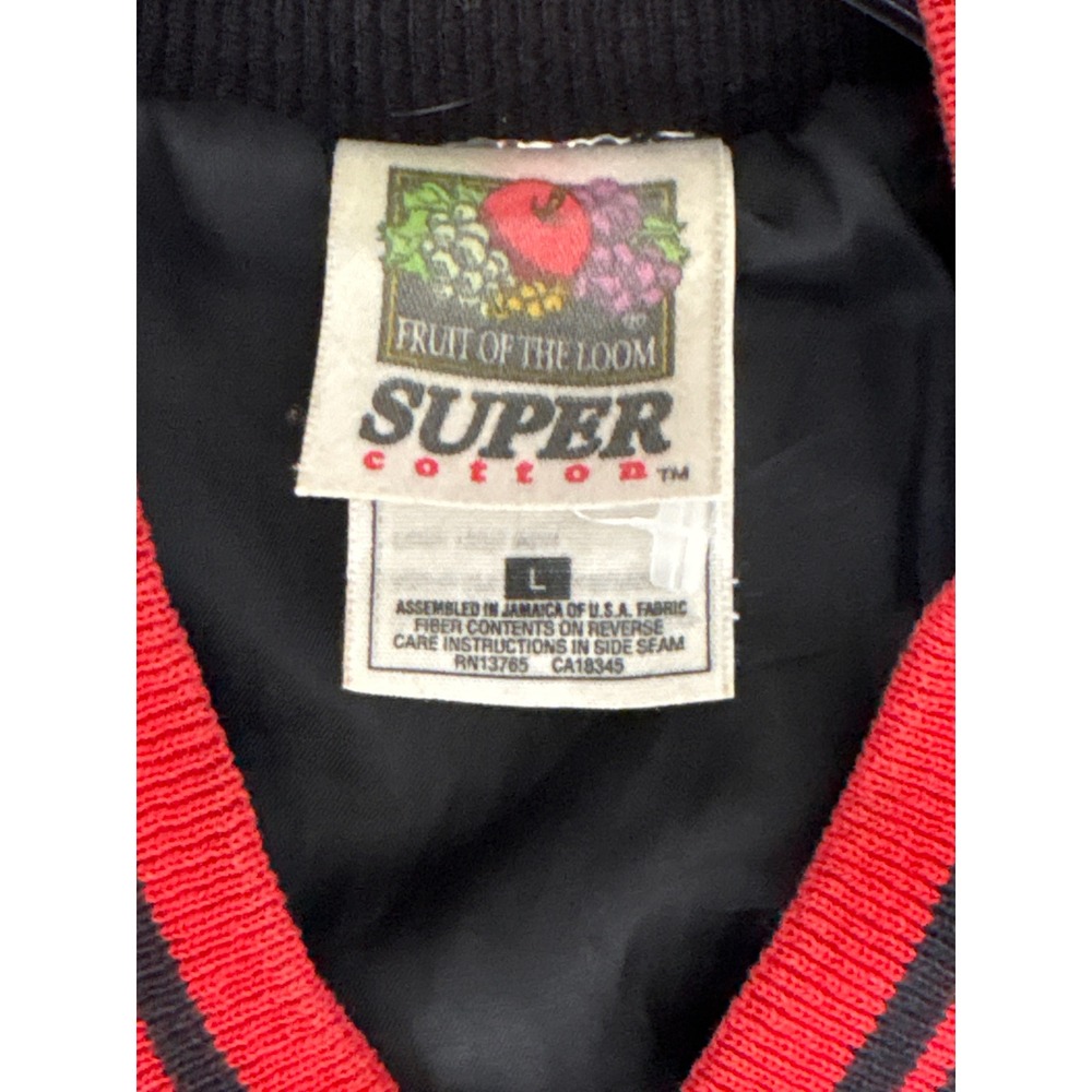 Vintage San Diego Zoo Giant Pandas Varsity Jacket Fruit of the Loom Black Red L - Picture 3 of 6
